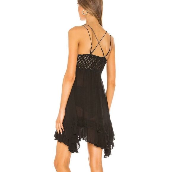 NWT Free People One Adella Slip Dress in Black Small - Picture 3 of 9